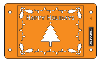 CLEARANCE SALE Fiskars CardBoss Stencil - Happy Holidays