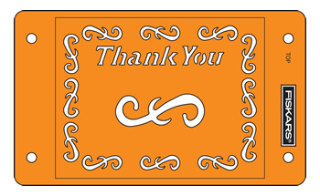 CLEARANCE SALE Fiskars CardBoss Stencil - Thank You CLEARANCE SALE Fiskars CardBoss Stencil - Thank You