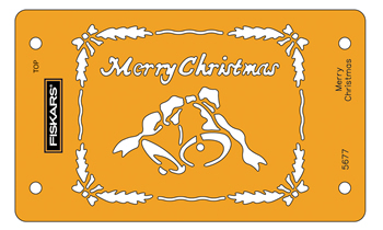 CLEARANCE SALE Fiskars CardBoss Stencil - Merry Christmas