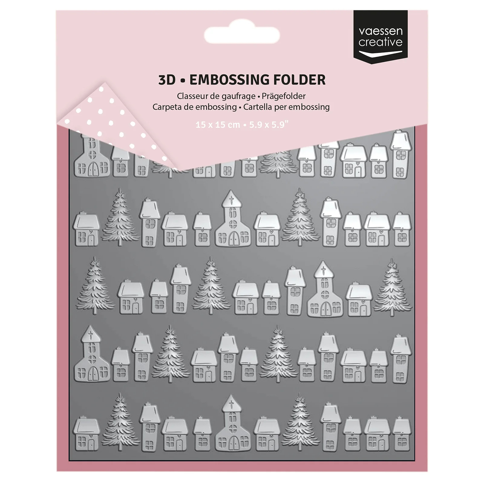 Out Of Stock  Vaessen Creative 3D Embossing Folder - Christmas Village