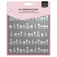Out Of Stock  Vaessen Creative 3D Embossing Folder - Christmas Village
