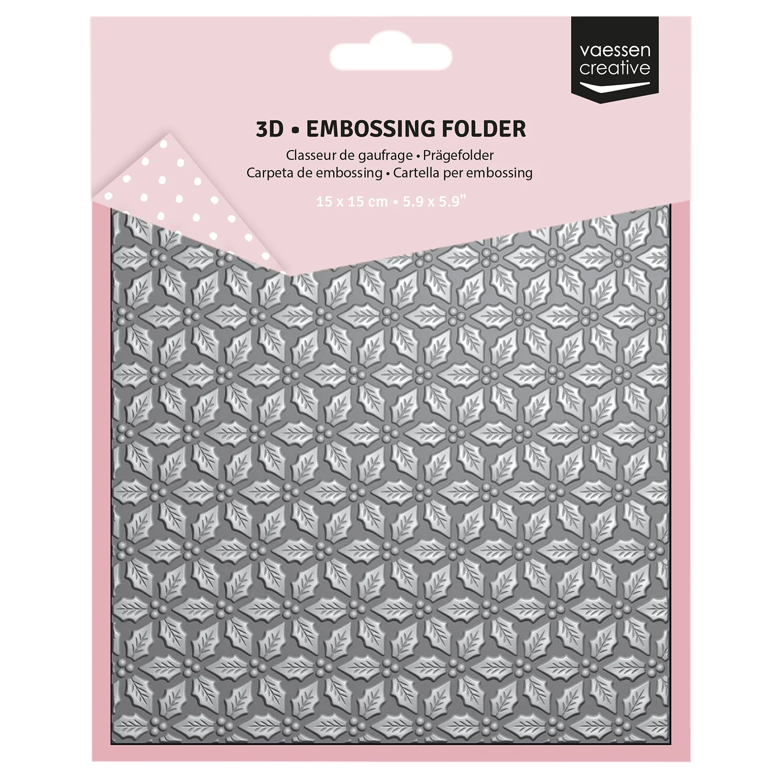 Out Of Stock Vaessen Creative 3D Embossing Folder - Holly Leaves