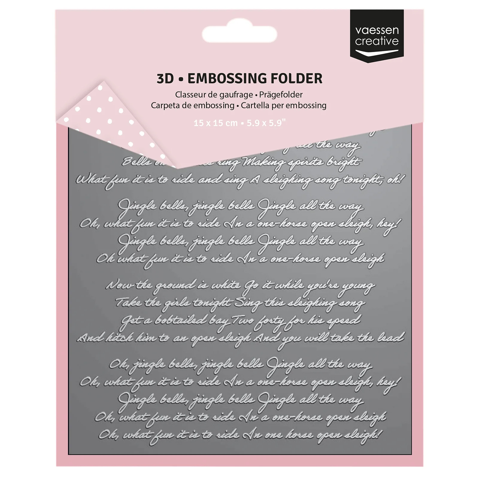 Back In Stock Vaessen Creative 3D Embossing Folder - Jingle Bells