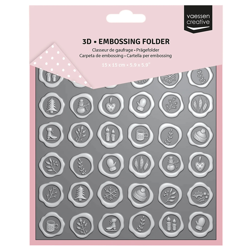 NEW Vaessen Creative 3D Embossing Folder - Wax Seals