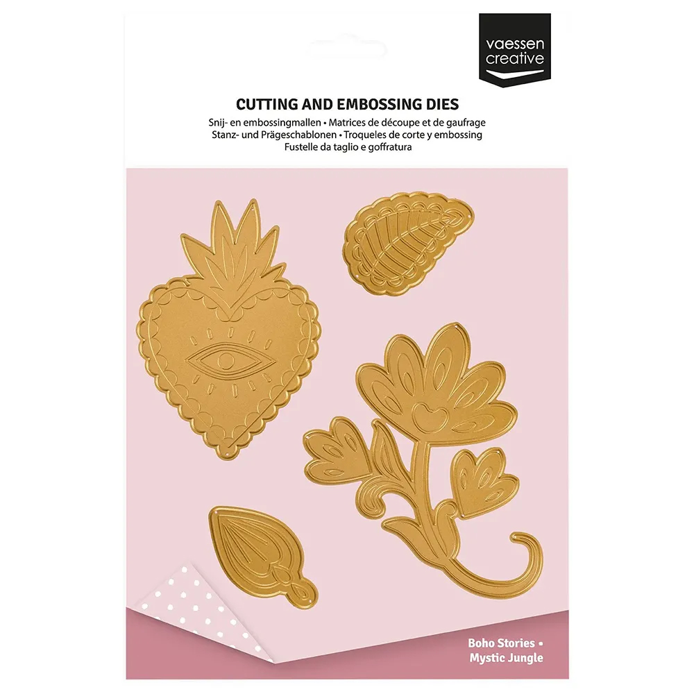 NEW Vaessen Creative Cutting and Embossing Dies Mystic Jungle 4pcs
