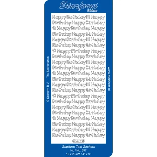Starform Sentiments Stickers - Happy Birthday