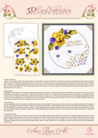Ann's Paper Art - 3D Card Embroidery Pattern Sheet 2 Yellow Roses
