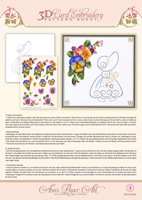 Ann's Paper Art - 3D Card Embroidery Pattern Sheet 3 Summer Pansies