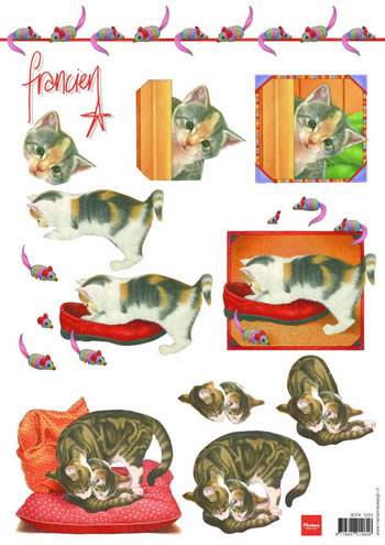 Marianne Design - 3D Paper - Cats (Pack of 10)