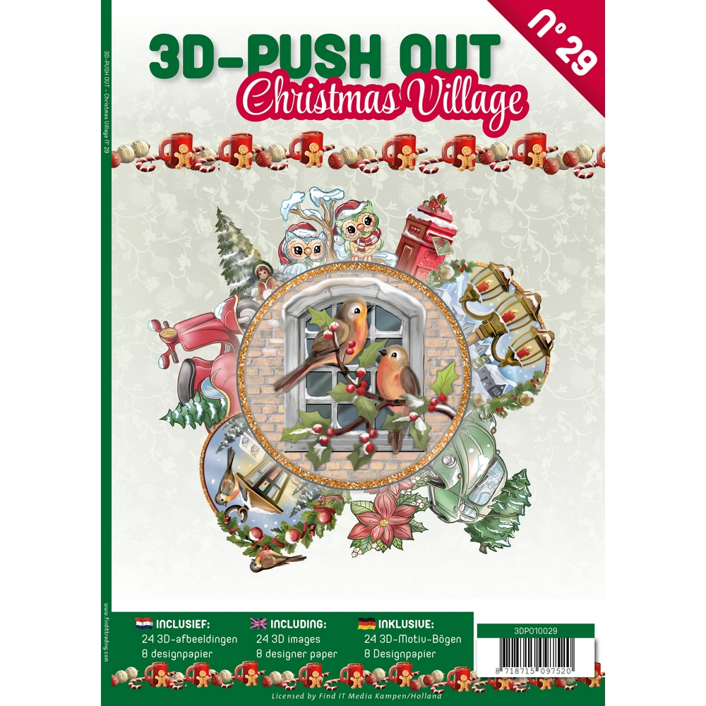 NEW Find It Media 3D Push Out Book 29 - Christmas Village
