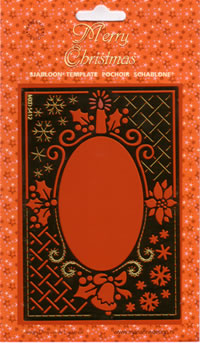 Merry Christmas Stencil - Oval Frame DJ6 Merry Christmas Stencil - Oval Frame DJ6