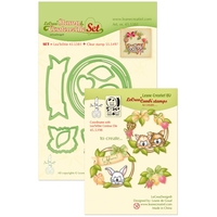 LeCrea Stamp & Contour Die Set - Wreath with Pets