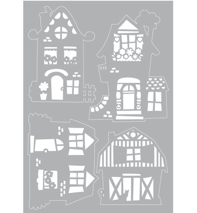 25% OFF SHOW TIME OFFER Pronty Mask Stencil - Fun Houses A4