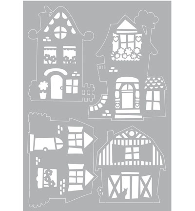 25% OFF SHOW TIME OFFER Pronty Mask Stencil - Fun Houses A4