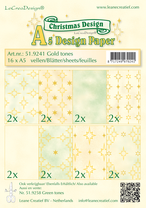 Leane Creatief Design Paper Assortment - Gold Tones