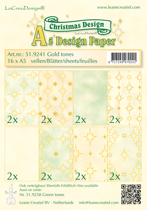 Leane Creatief Design Paper Assortment - Gold Tones