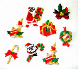  Embroidered Self-Adhesive Iron on Christmas Motifs 100 Pack