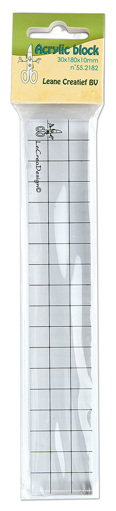 CLEARANCE Leane Creatief Acrylic Clear Stamp Block 30 x 180 x 10mm