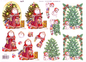 3D Glitter Sheets - Santa / Xmas Tree (Shelf: 14)