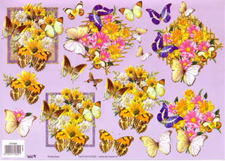 TBZ 3D Paper - Butterflies / Flowers (Shelf: 28)