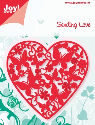 50% OFF  Joy Crafts Cutting & Embossing Stencil - Heart with Butterflies