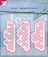 50% OFF  Joy Crafts Cutting & Embossing Stencil (3pcs) - Circles, Squares & Hearts