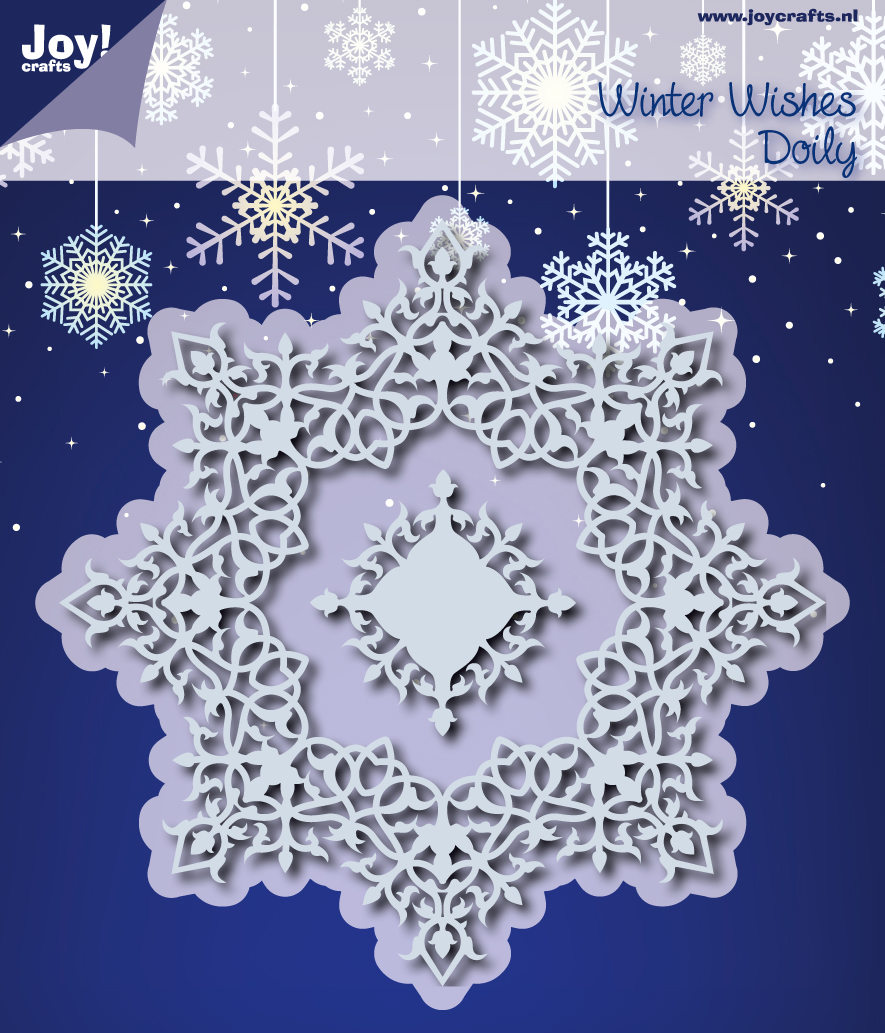 50% OFF  Joy Craft Cutting and Embossing Stencil -  Winter Wishes Doily