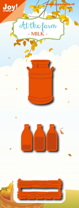 50% OFF  Joy Crafts Cutting & Embossing Stencil - At the Farm - Milkcan, Bottle and Milk Crate