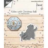 Joy Craft Cutting and Embossing Stencil - Franciens Kitten with Christmas Ball