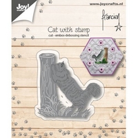Joy Craft Cutting Embossing and Debossing Stencil - Franciens Cat with Treestump
