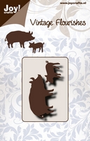 50% OFF  Joy Crafts Cutting Stencil Vintage Flourishes - Pigs