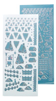 Winter Scenery Stickers Mirror Ice Blue per 10