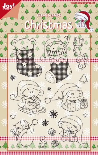 25% OFF  Joy Craft Clear Stamp - Christmas Bears in Stockings