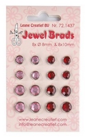 Leane Creatief Jewel brads bordeaux & light pink 8x 8mm. & 8x 10mm