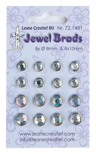 Leane Creatief Jewel brads crystal 8x 8mm. & 8x 10mm
