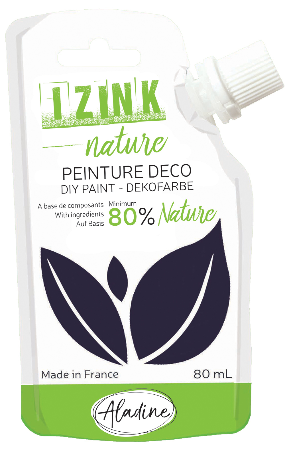Izink Nature - Natural Deco Paint - Noir ebene (Black) 80ml