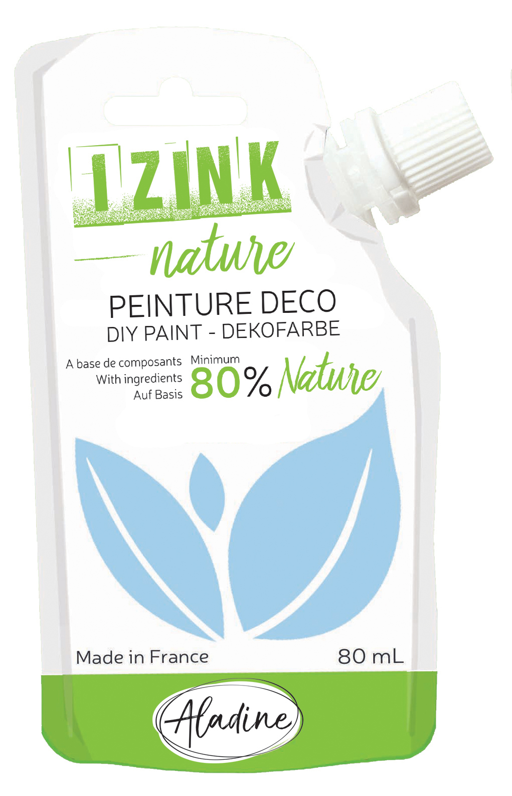 Izink Nature - Natural Deco Paint - Bleu Glacier (Glacier Blue) 80ml