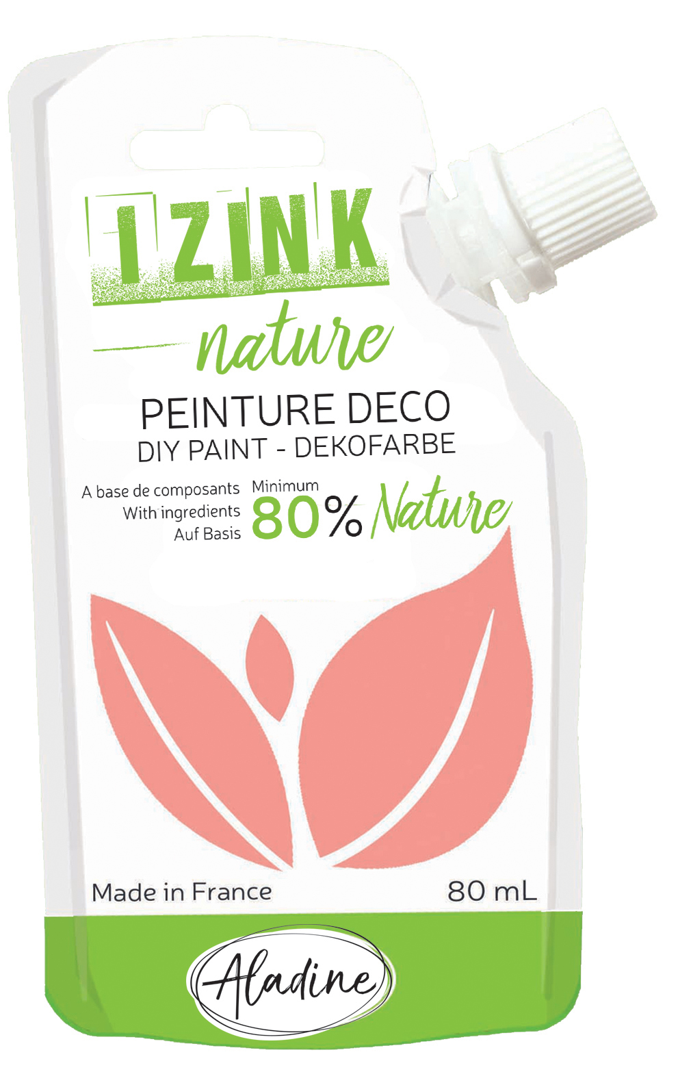 Izink Nature - Natural Deco Paint - Rose Corail (Pink Coral) 80ml