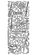 Starform Peel Off Outline Sticker - Musical Instruments Starform Peel Off Outline Sticker - Musical Instruments
