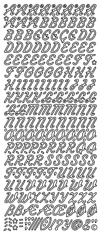 Starform Peel Off Outline Sticker - Upper Case Alphabet
