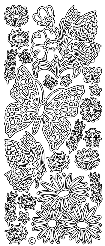 Starform Peel Off Sticker - Flowers & Butterflies