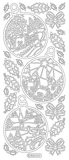 Starform Peel Off Sticker - Christmas Scenes in Baubles