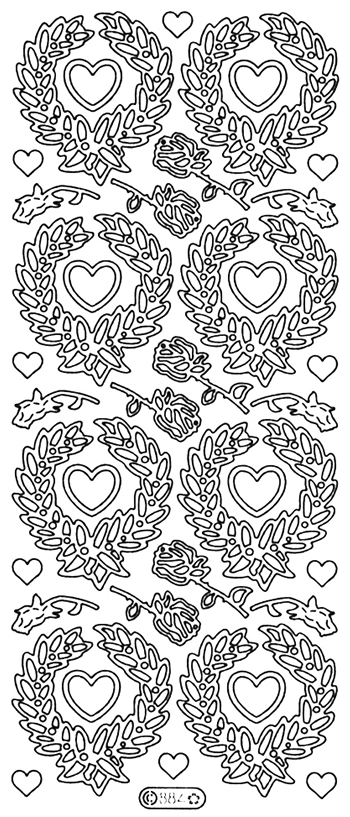 Starform Peel Off Outline Sticker - Heart Wreath