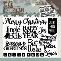 Amy Design Christmas Wishes Chipboard - Text