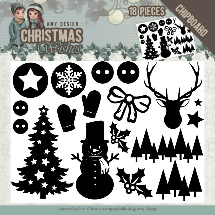 Amy Design Christmas Wishes Chipboard