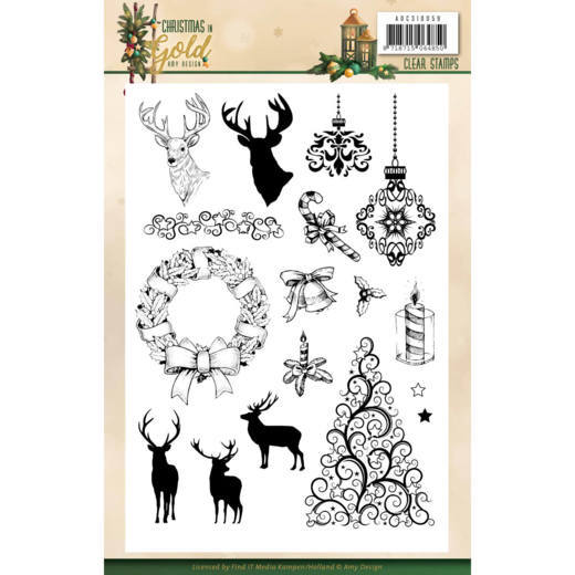 Amy Design Christmas in Gold Clear Stamp