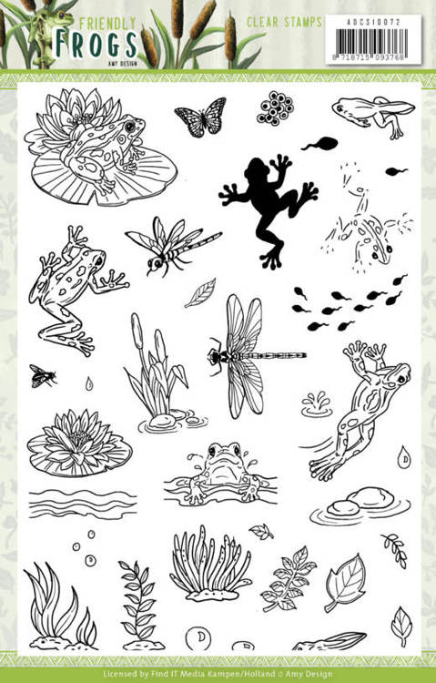 Amy Design Friendly Frogs Clear Stamps