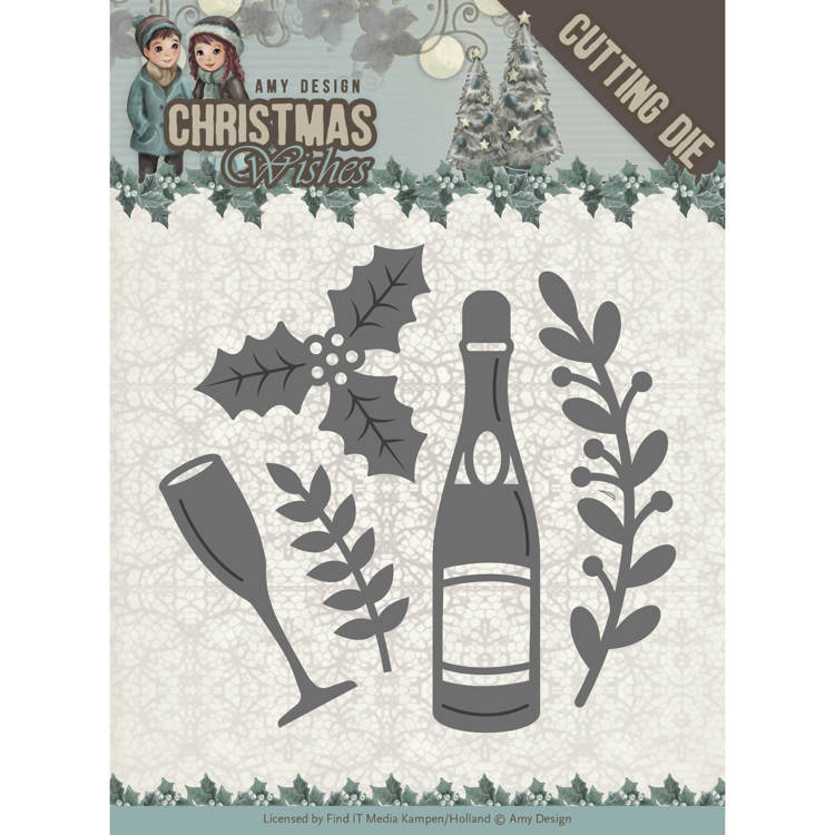 Amy Design Christmas Wishes Cutting Dies - Champagne