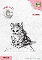 Nellie Snellen Clear Stamp Animals - Kitten with Envelope
