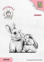 Nellie Snellen Clear Stamp Animals - Two Rabbits